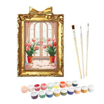 Load image into Gallery viewer, Sunlit Tulip Window Mini Framed Paint by Numbers
