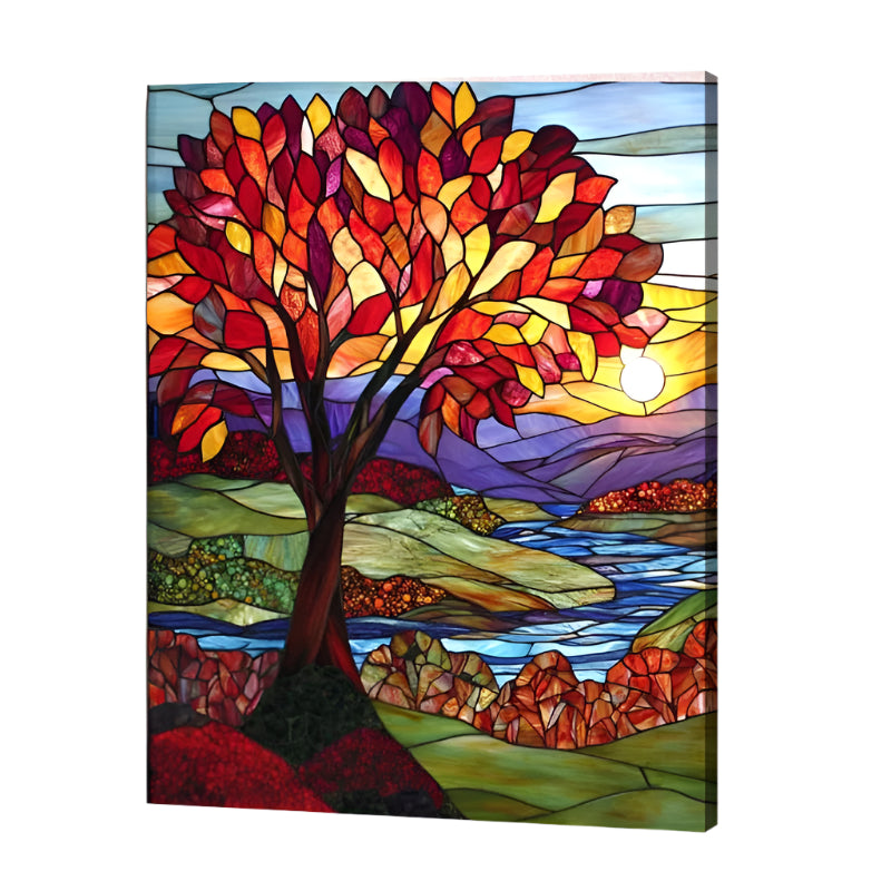 Crimson Sunset Valley Paint by Numbers