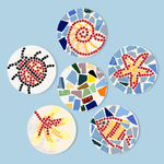 Load image into Gallery viewer, Coastal Mosaic 6-Piece Paint by Numbers Placemat
