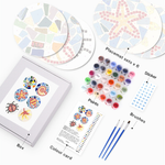 Load image into Gallery viewer, Coastal Mosaic 6-Piece Paint by Numbers Placemat
