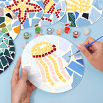 Load image into Gallery viewer, Coastal Sea Life Mosaic 6-Piece Paint by Numbers Placemat
