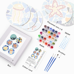 Load image into Gallery viewer, Coastal Sea Life Mosaic 6-Piece Paint by Numbers Placemat
