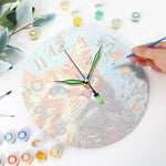 Load image into Gallery viewer, Colorful Cat Portrait Paint by Numbers Clock Kit
