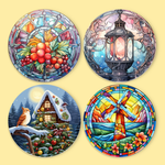 Load image into Gallery viewer, Colorful Winter Moments 4-Piece Paint by Numbers Placemat
