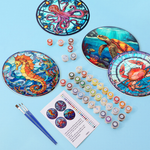 Load image into Gallery viewer, Colorful Marine Life 4-Piece Paint by Numbers Placemat
