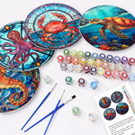 Load image into Gallery viewer, Colorful Marine Life 4-Piece Paint by Numbers Placemat
