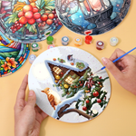 Load image into Gallery viewer, Colorful Winter Moments 4-Piece Paint by Numbers Placemat
