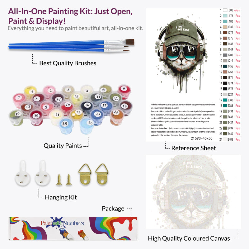 Cool Cat Beats Paint by Numbers
