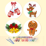 Load image into Gallery viewer, Cozy Christmas Characters 4-Pieces Paint by Numbers Placemat
