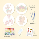 Load image into Gallery viewer, Cozy Christmas Characters 4-Pieces Paint by Numbers Placemat
