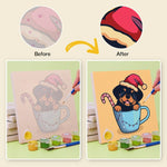 Load image into Gallery viewer, Cute Christmas Puppies Mini Paint by Numbers

