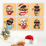 Load image into Gallery viewer, Cute Christmas Puppies Mini Paint by Numbers
