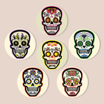 Load image into Gallery viewer, Floral Skull Designs 6-Pieces Paint by Numbers Placemat
