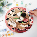 Load image into Gallery viewer, Golden Retriever Paint by Numbers Clock Kit
