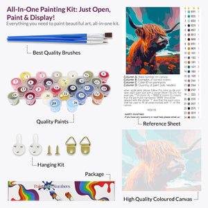 Highland Bull Paint by Numbers