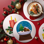 Load image into Gallery viewer, Holiday Bells &amp; Candles 4-Pieces Paint by Numbers Placemat
