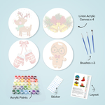 Load image into Gallery viewer, Holiday Bells &amp; Candles 4-Pieces Paint by Numbers Placemat
