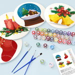 Load image into Gallery viewer, Holiday Bells &amp; Candles 4-Pieces Paint by Numbers Placemat

