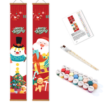 Load image into Gallery viewer, Merry Christmas Hanging Scroll Paint by Numbers Kit
