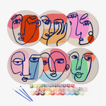 Load image into Gallery viewer, Minimalist Face Designs 6-Pieces Paint by Numbers Placemat
