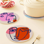 Load image into Gallery viewer, Minimalist Face Designs 6-Pieces Paint by Numbers Placemat
