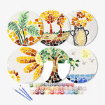 Load image into Gallery viewer, Palm &amp; Nature Mosaic 6-Piece Paint by Numbers Placemat

