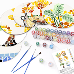 Load image into Gallery viewer, Palm &amp; Nature Mosaic 6-Piece Paint by Numbers Placemat
