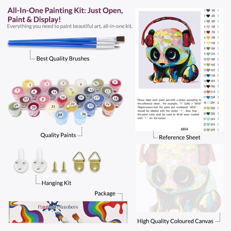 Party Panda Vibes Paint by Numbers
