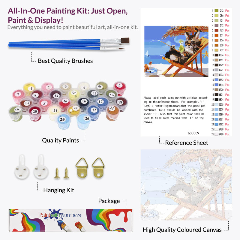 Purrfect Vacation Paint by Numbers