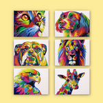 Load image into Gallery viewer, Rainbow Animal Portraits Mini Paint by Numbers
