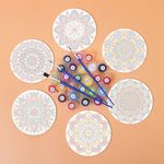 Load image into Gallery viewer, Rainbow Mandala Paint by Numbers Coasters
