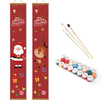 Load image into Gallery viewer, Santa &amp; Reindeer Christmas Hanging Scroll Paint by Numbers Kit

