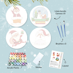 Load image into Gallery viewer, Santa &amp; Snow Globe 4-Pieces Paint by Numbers Placemat
