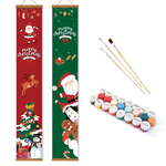 Load image into Gallery viewer, Santa &amp; Snowman Hanging Scroll Paint by Numbers Kit
