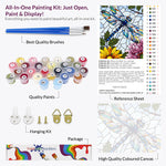 Load image into Gallery viewer, Stained Glass Dragonfly &amp; Blossoms Paint by Numbers
