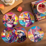 Load image into Gallery viewer, Sunset Wildlife Paint by Numbers Coasters
