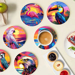 Load image into Gallery viewer, Vibrant Birdlife Paint by Numbers Coasters
