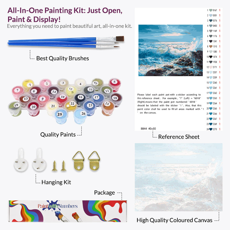 Waves Crashing Paint By Number Color Kit