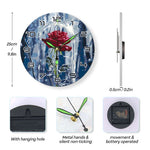 Load image into Gallery viewer, Winter Rose Paint by Numbers Clock Kit
