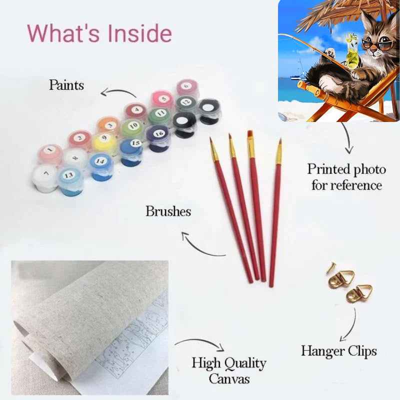 Purrfect Vacation Paint by Numbers