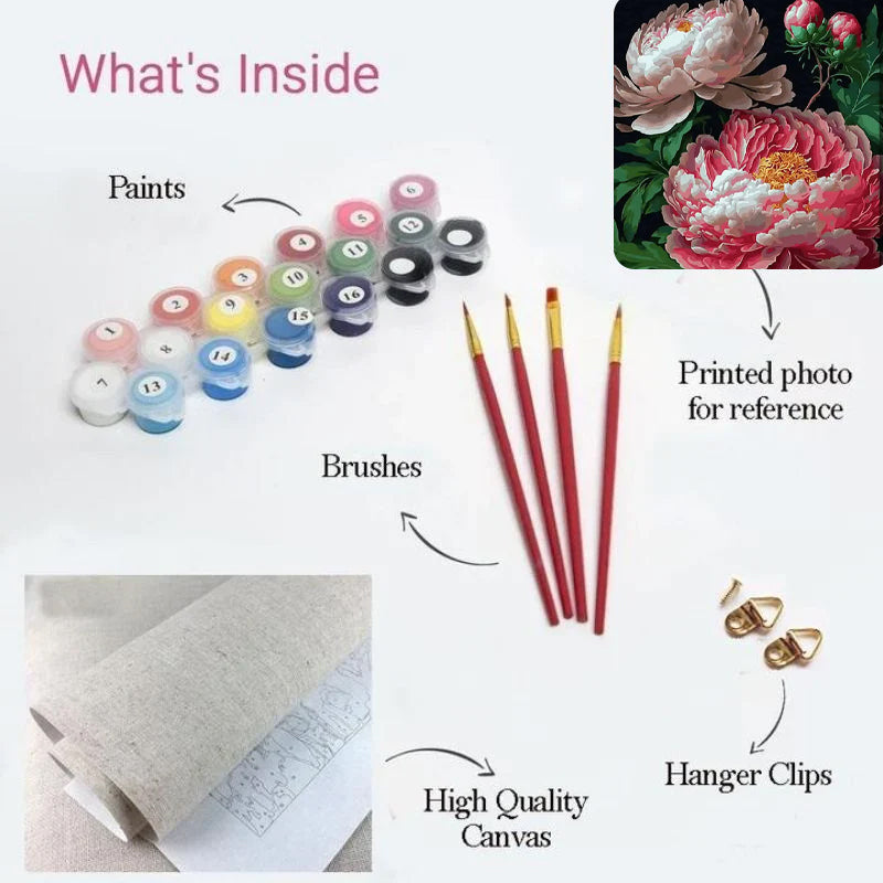 Elegant Peonies Paint by Numbers