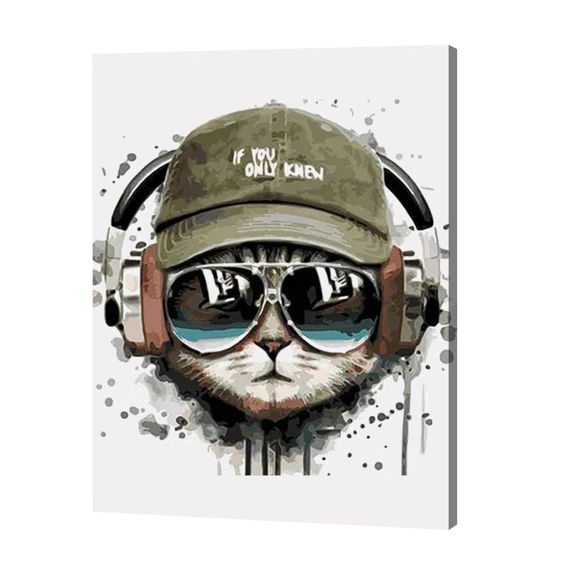 Cool Cat Beats Paint by Numbers
