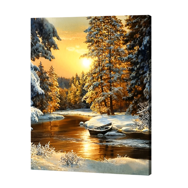 Golden Winter Glow Paint by Numbers