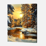 Load image into Gallery viewer, Golden Winter Glow Paint by Numbers
