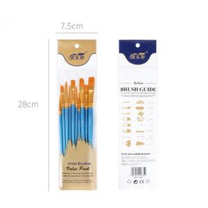 10 Pcs High Quality Paint Brushes