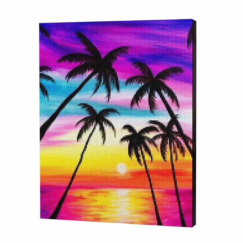 Tropical Rainbow Sunset, Paint with Diamonds