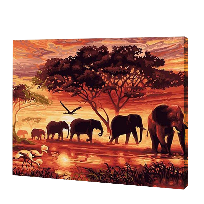  African Elephant, Paint By Numbers